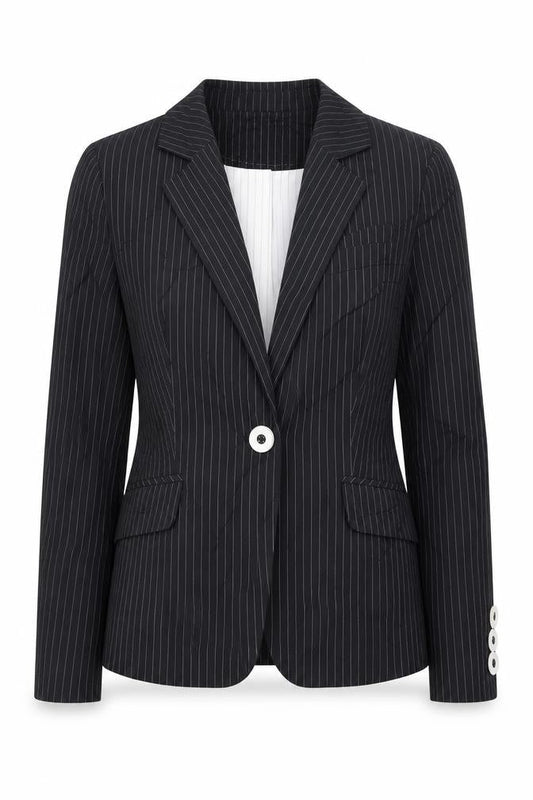 Marks & Spencer Womens Black Striped  Jacket Blazer Size 10