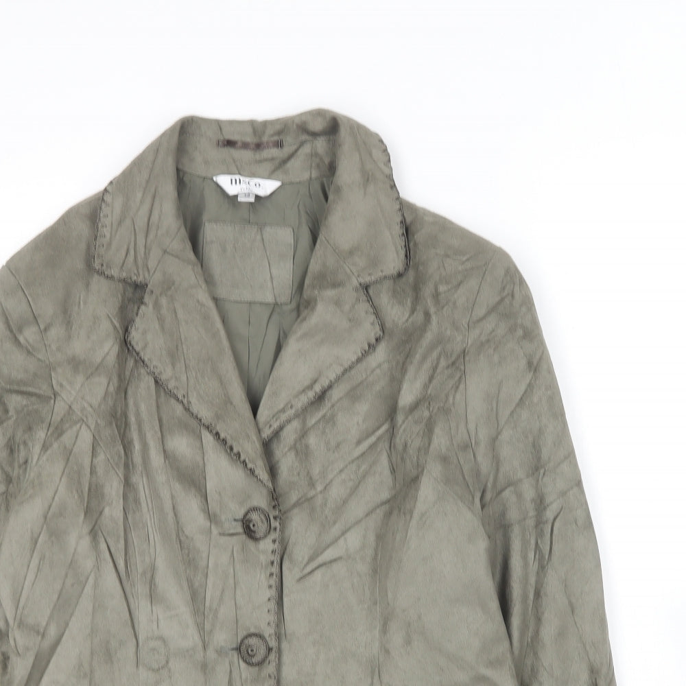 M&Co Womens Green   Jacket Blazer Size 14