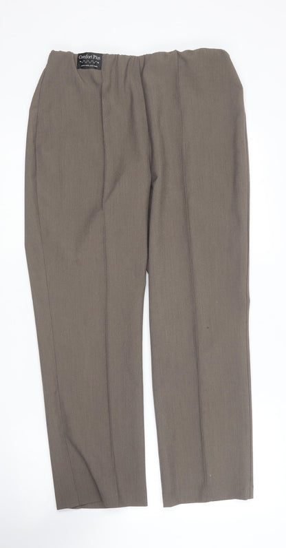 Classics Womens Brown  Polyester Trousers  Size 12 L25 in Regular