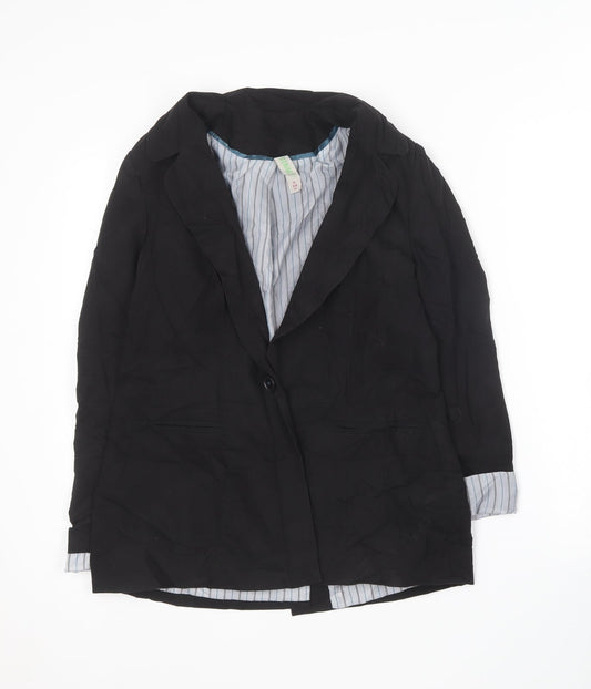 Denim & Co. Womens Black   Jacket Blazer Size 12