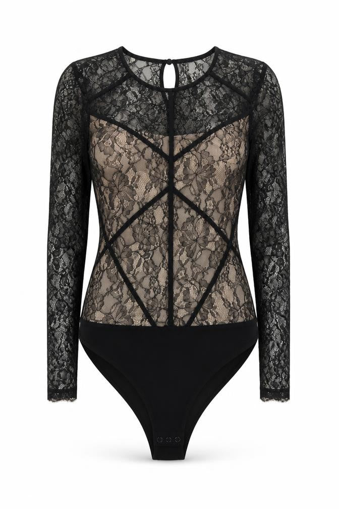 H&M Womens Black  Viscose Bodysuit One-Piece Size 6