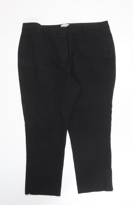 Kley Womens Black  Cotton Trousers  Size 18 L23 in Regular