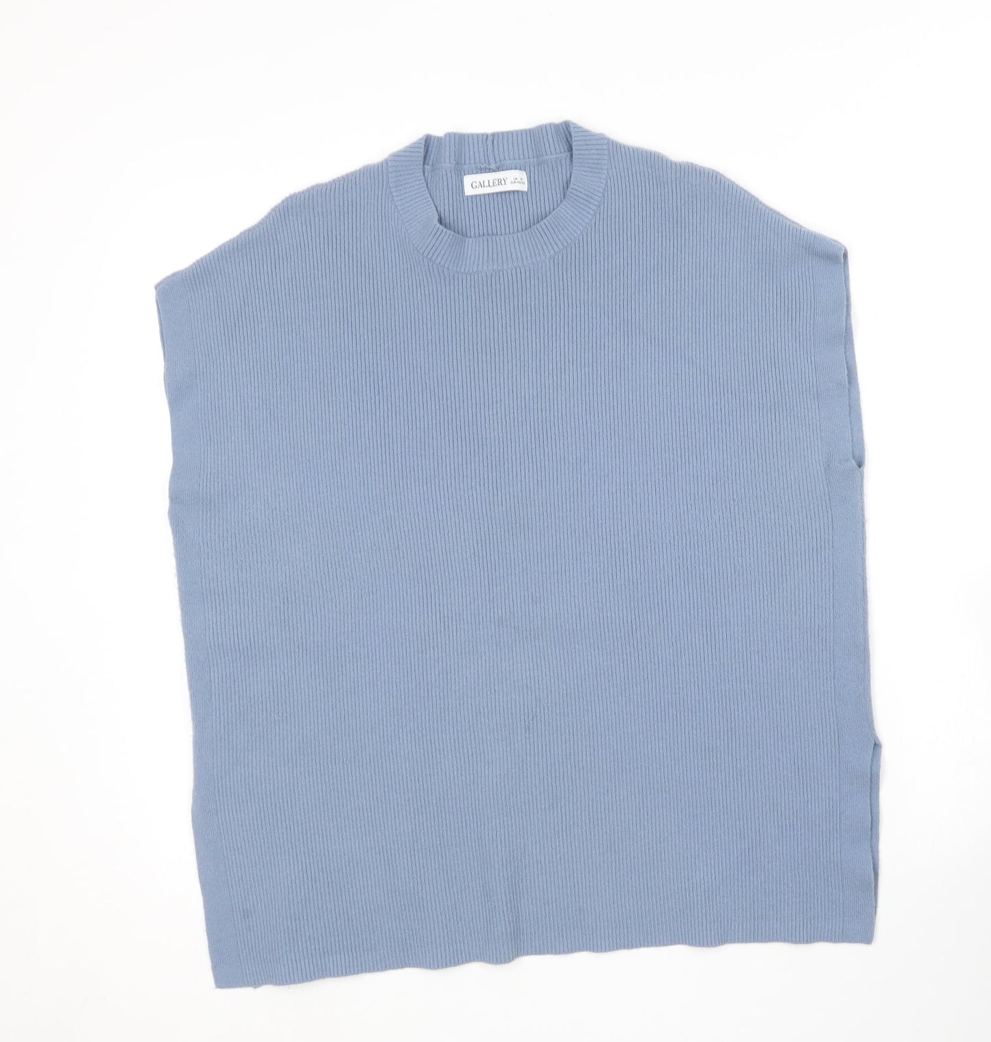 Gallery Womens Blue Round Neck  Polyester Pullover Jumper Size M