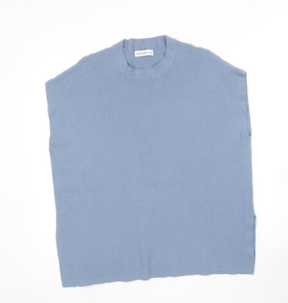 Gallery Womens Blue Round Neck  Polyester Pullover Jumper Size M