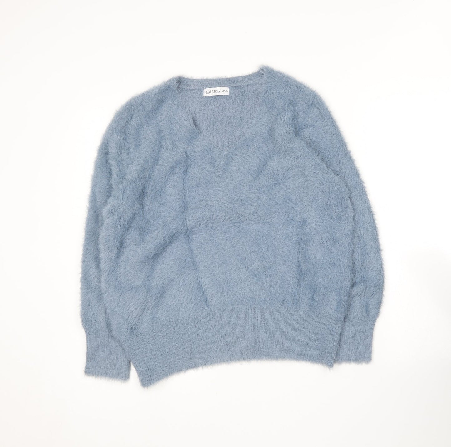 Gallery Womens Blue Round Neck  Polyamide Pullover Jumper Size L