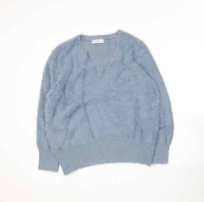 Gallery Womens Blue Round Neck  Polyamide Pullover Jumper Size L