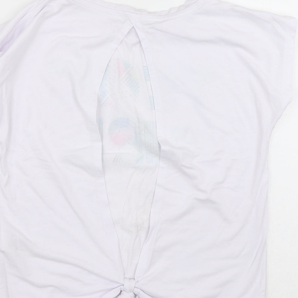 Marks and Spencer Girls White  Viscose Wrap T-Shirt Size 9-10 Years Round Neck  - Tie Back