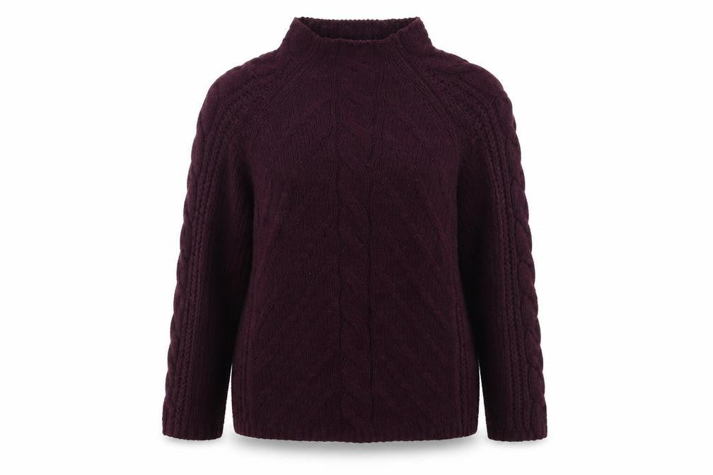 Marks & Spencer Womens Purple High Neck  Polyester Pullover Jumper Size M
