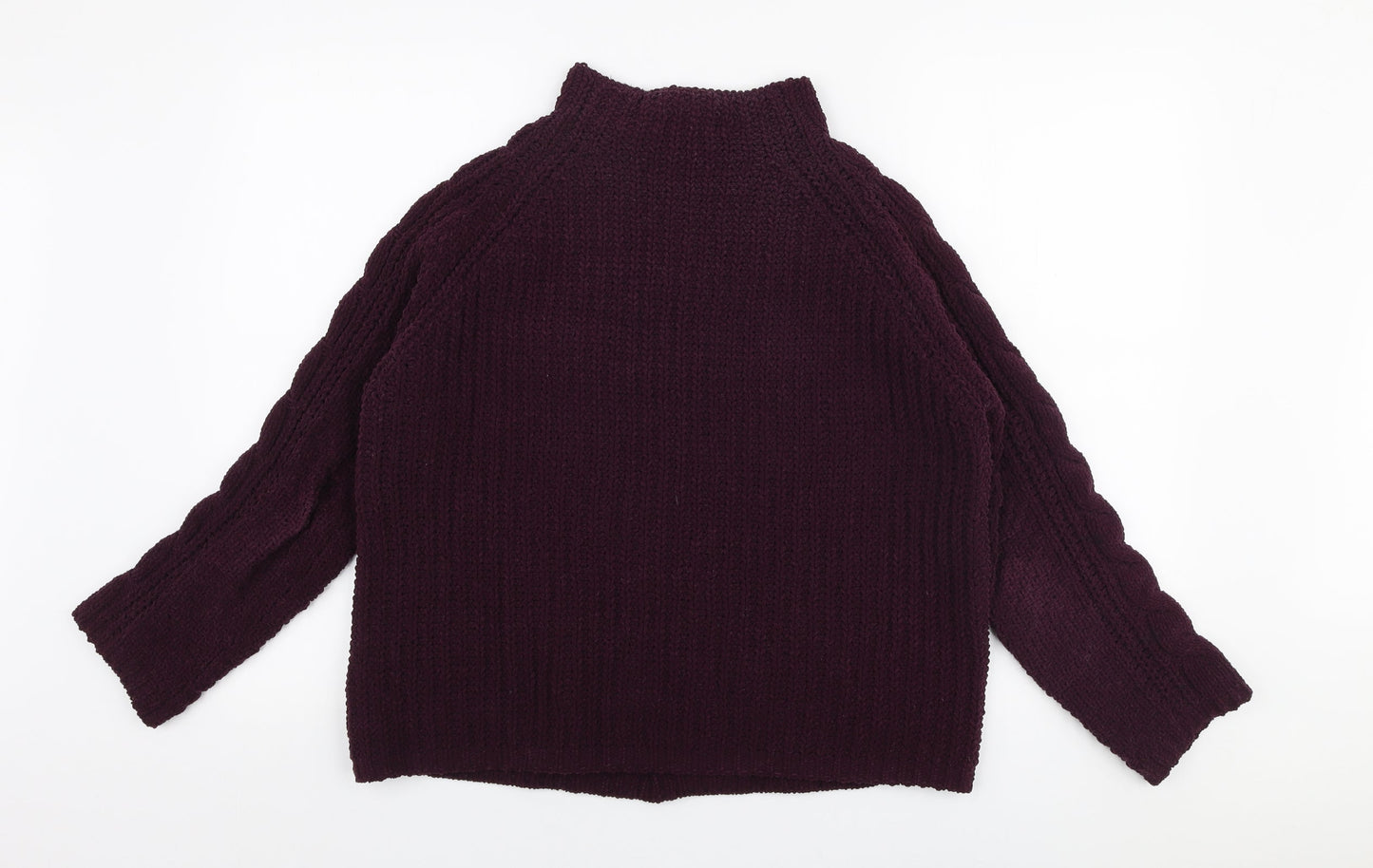 Marks and Spencer Womens Purple High Neck  Polyester Pullover Jumper Size M