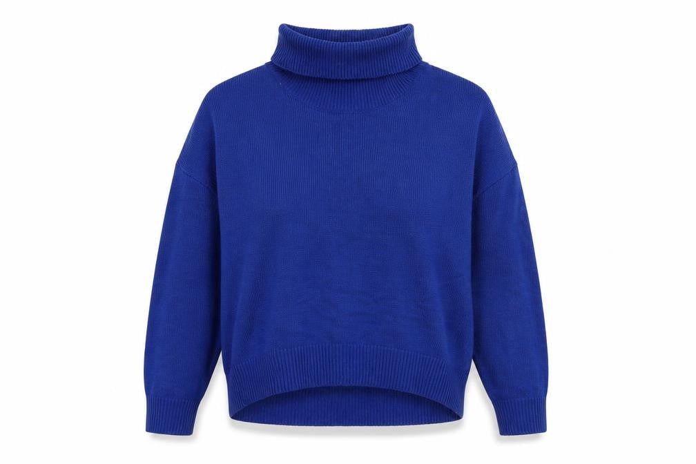 H&M Womens Blue Roll Neck  Acrylic Pullover Jumper Size M