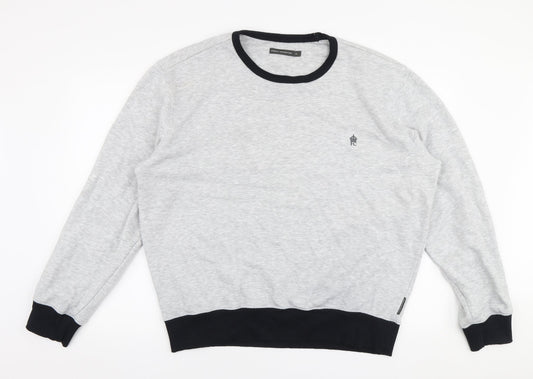 French Connection Mens Grey  Cotton Pullover Sweatshirt Size XL