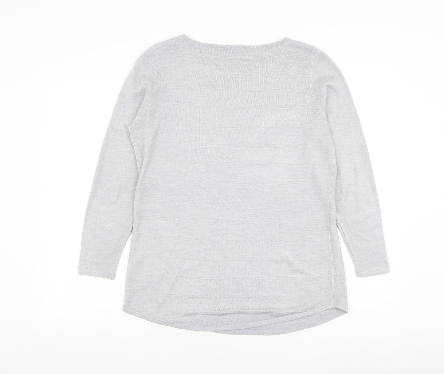 Bonmarché Womens Purple Round Neck  Acrylic Pullover Jumper Size 12