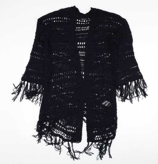 Brave Soul Womens Blue Square Neck  Acrylic Cardigan Jumper Size M