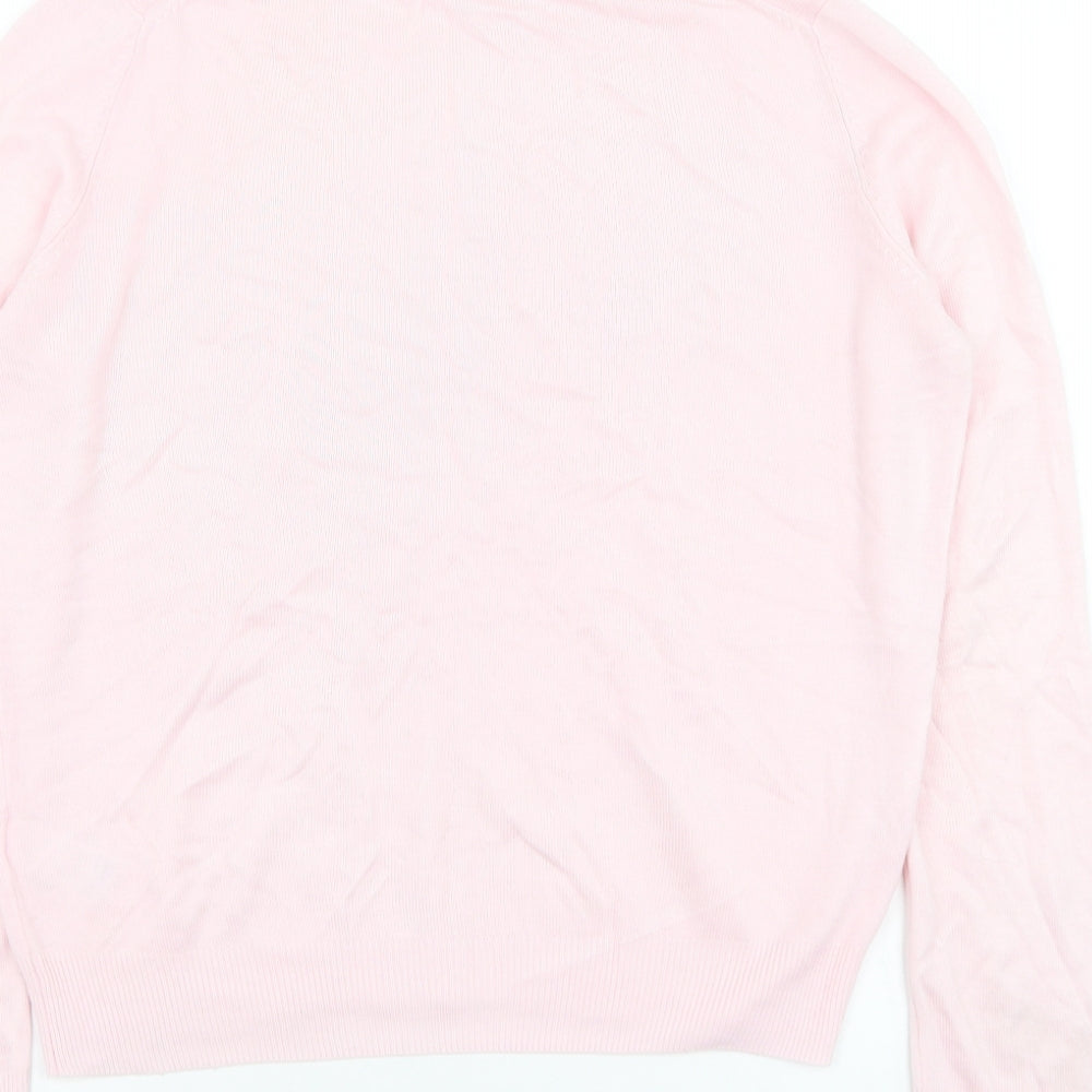 Marks and Spencer Womens Pink Roll Neck  Acrylic Pullover Jumper Size 10