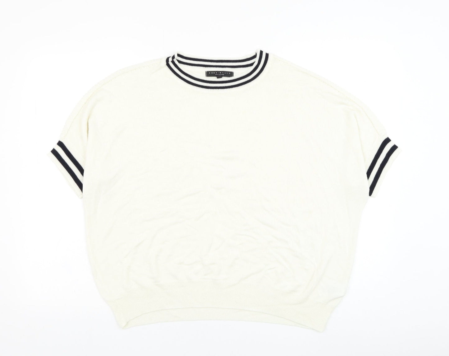 NEXT Womens White Round Neck  Viscose Pullover Jumper Size L