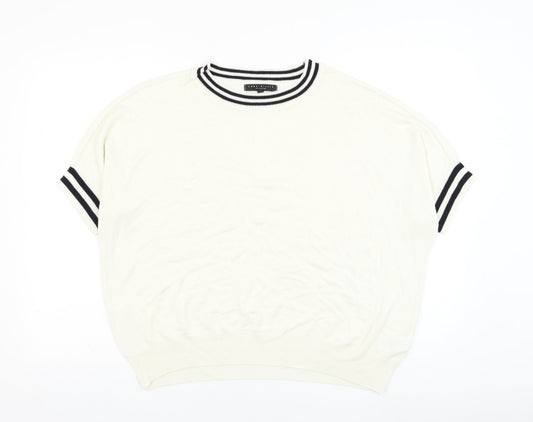NEXT Womens White Round Neck  Viscose Pullover Jumper Size L