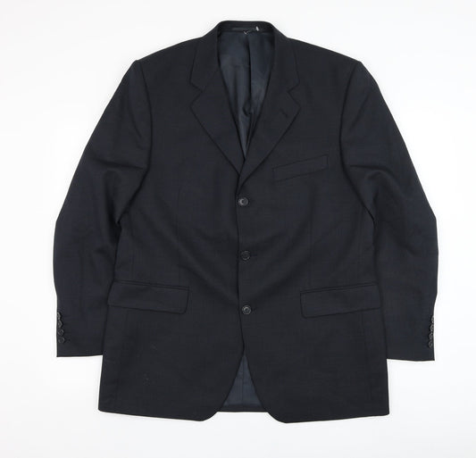 Burton Mens Blue  Polyester Jacket Suit Jacket Size 42