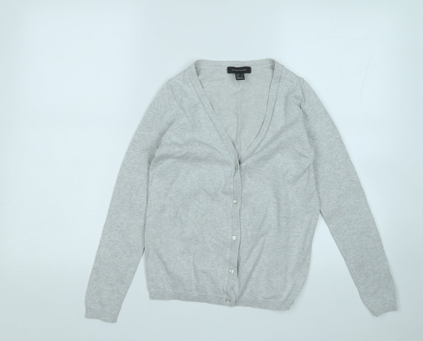 Atmosphere Womens Grey V-Neck  Cotton Pullover Jumper Size 6