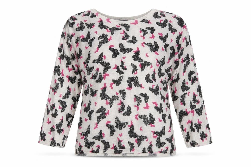 Marks & Spencer Womens White Roll Neck Geometric Viscose Pullover Jumper Size 14   - Butterflies