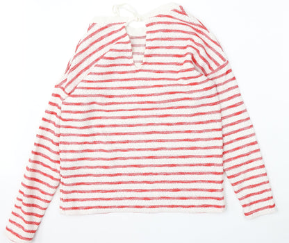 Next Womens Multicoloured Round Neck Striped Cotton Pullover Jumper Size 10