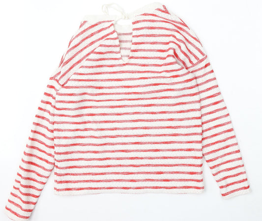 NEXT Womens Multicoloured Round Neck Striped Cotton Pullover Jumper Size 10