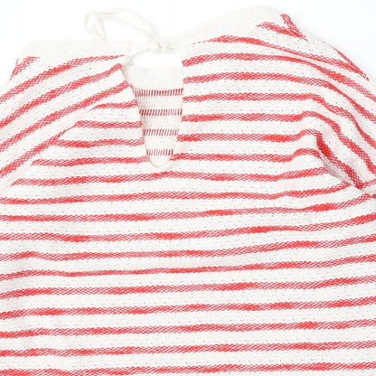 Next Womens Multicoloured Round Neck Striped Cotton Pullover Jumper Size 10
