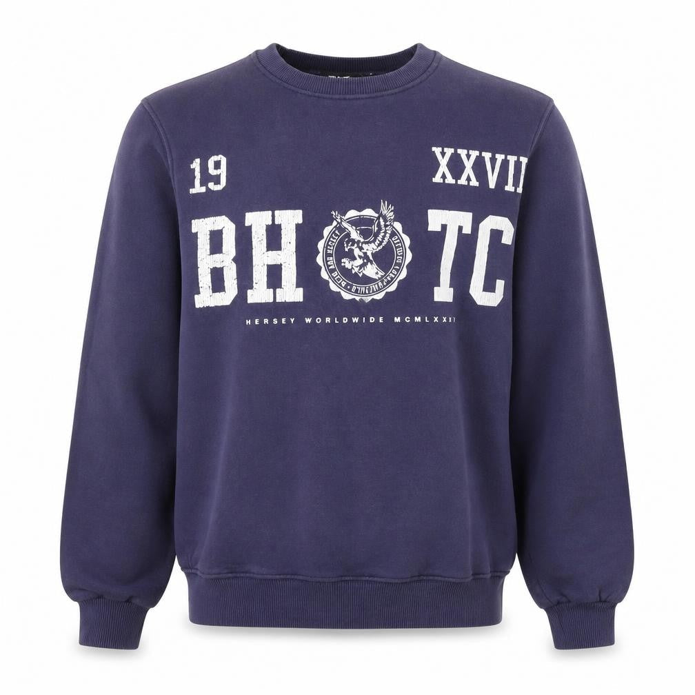 BCK & HRSY Mens Blue  Cotton Pullover Sweatshirt Size S