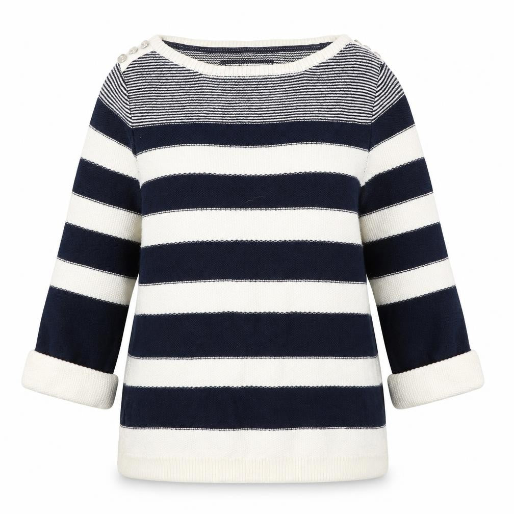 Debenhams Womens Multicoloured Round Neck Striped Cotton Pullover Jumper Size 10