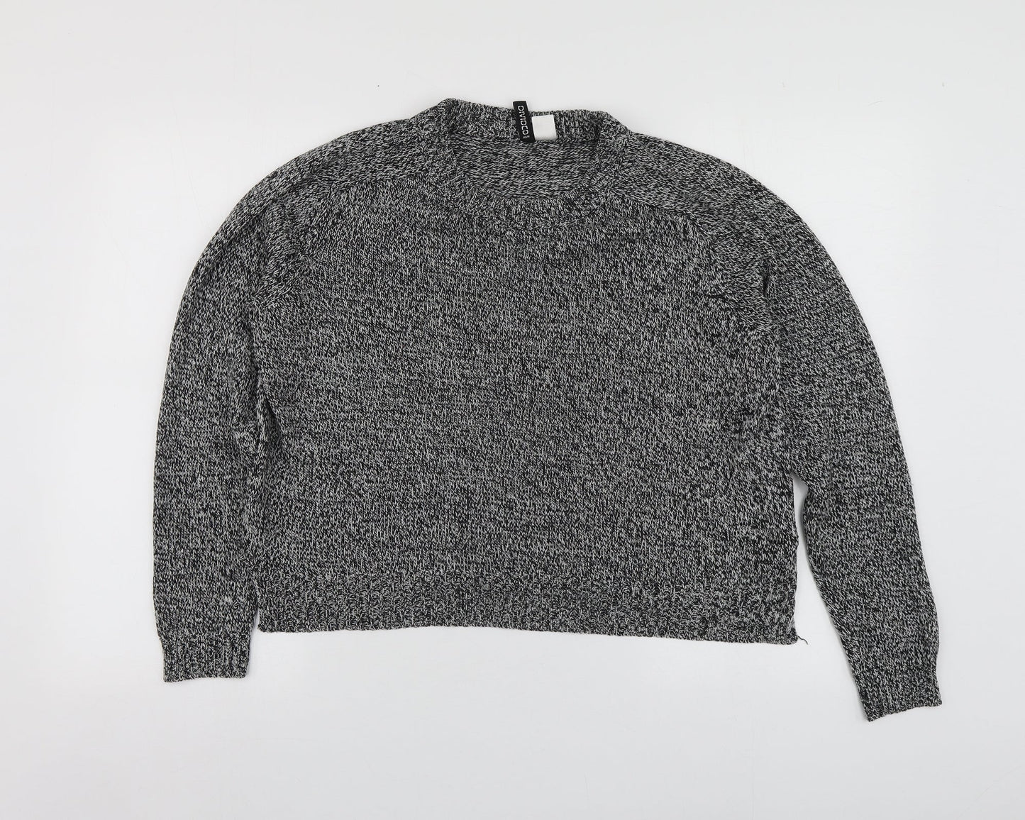 H&M Womens Grey Round Neck  Acrylic Pullover Jumper Size L
