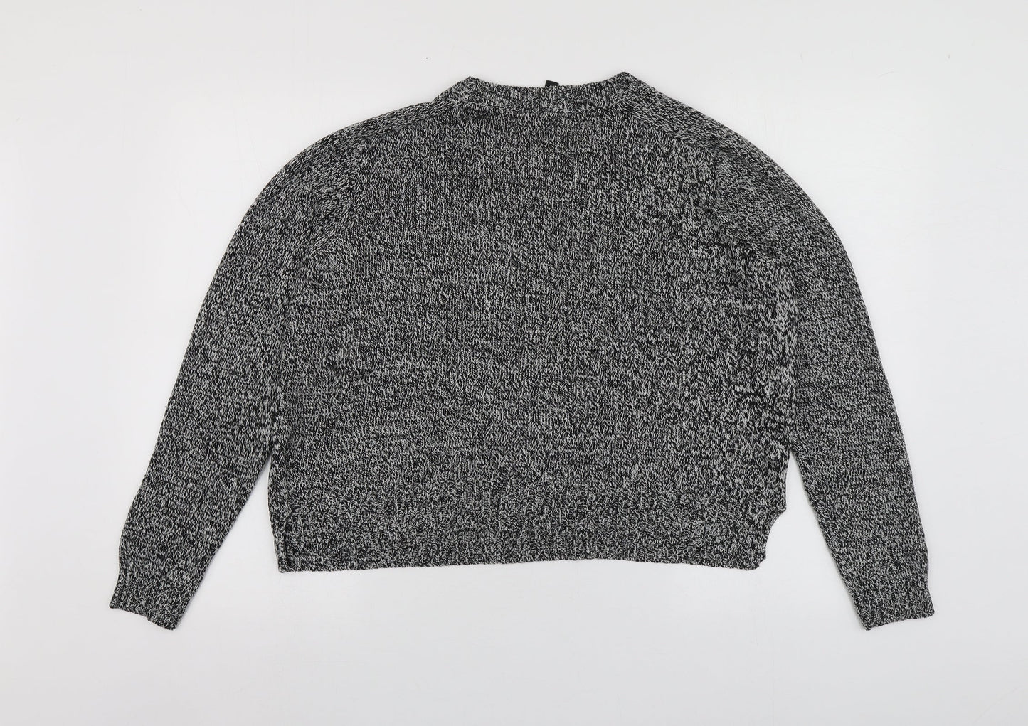 H&M Womens Grey Round Neck  Acrylic Pullover Jumper Size L
