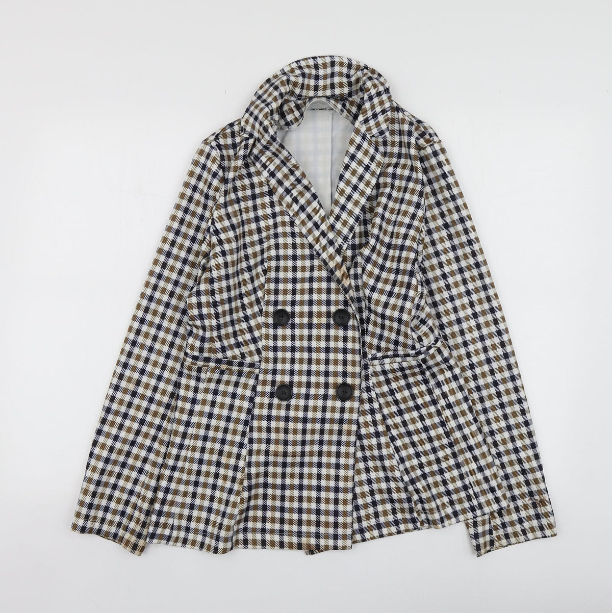 SheIn Womens Multicoloured Herringbone Polyester Jacket Suit Jacket Size S