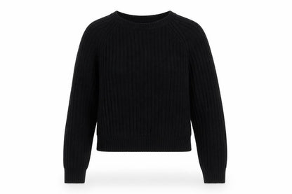Select Womens Black Scoop Neck  Acrylic Pullover Jumper Size 10