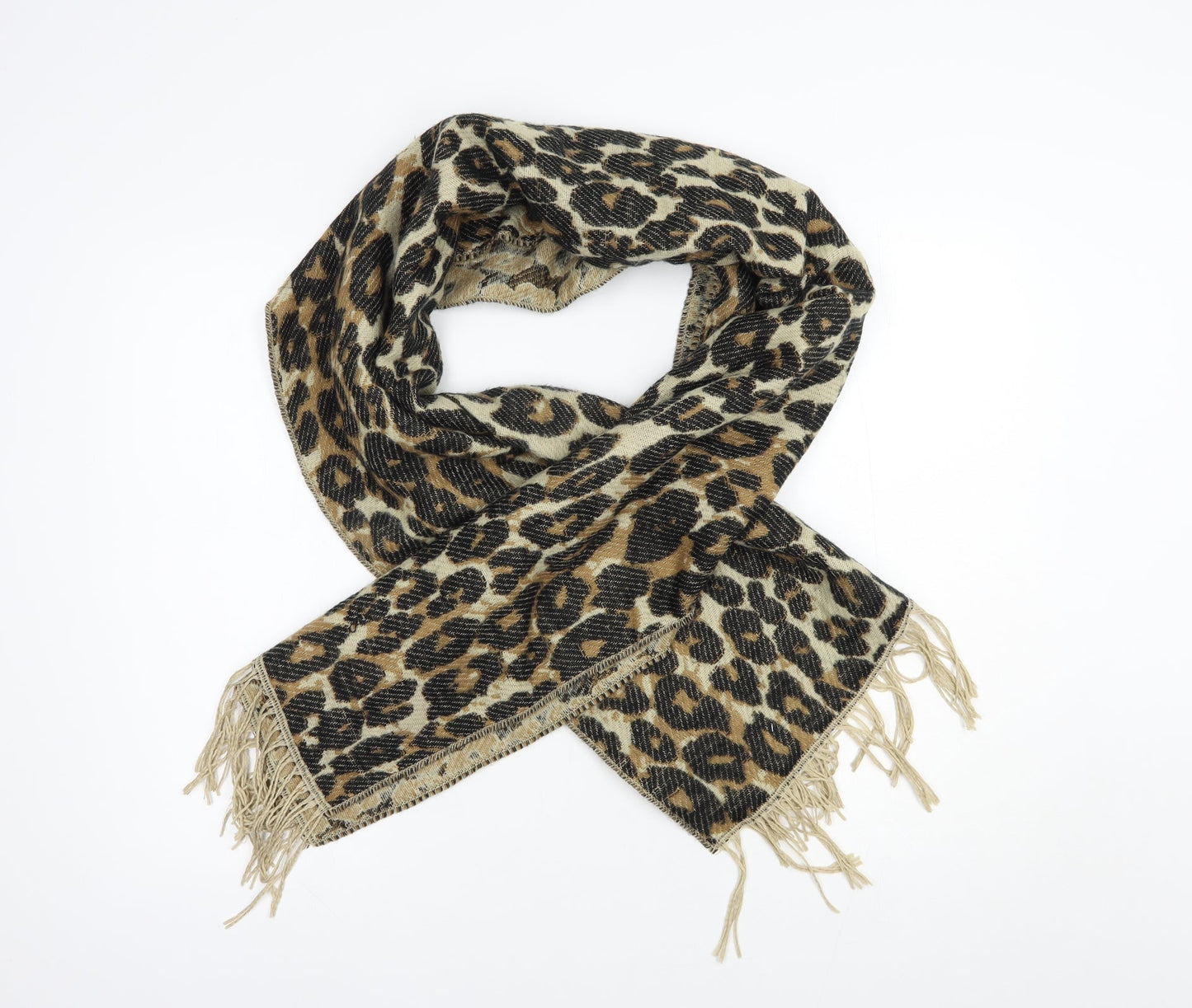 Peacocks Womens Brown Animal Print Acrylic  Scarf