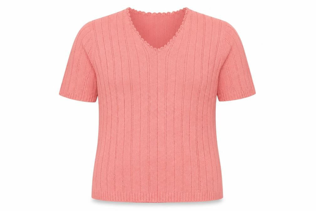 Berkertex Womens Pink V-Neck  Acrylic Pullover Jumper Size 18