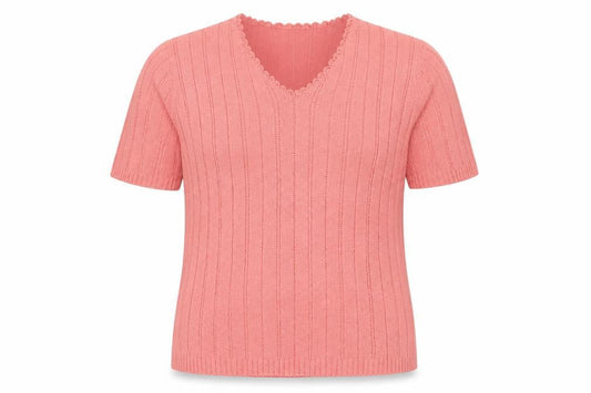 Berkertex Womens Pink V-Neck  Acrylic Pullover Jumper Size 18