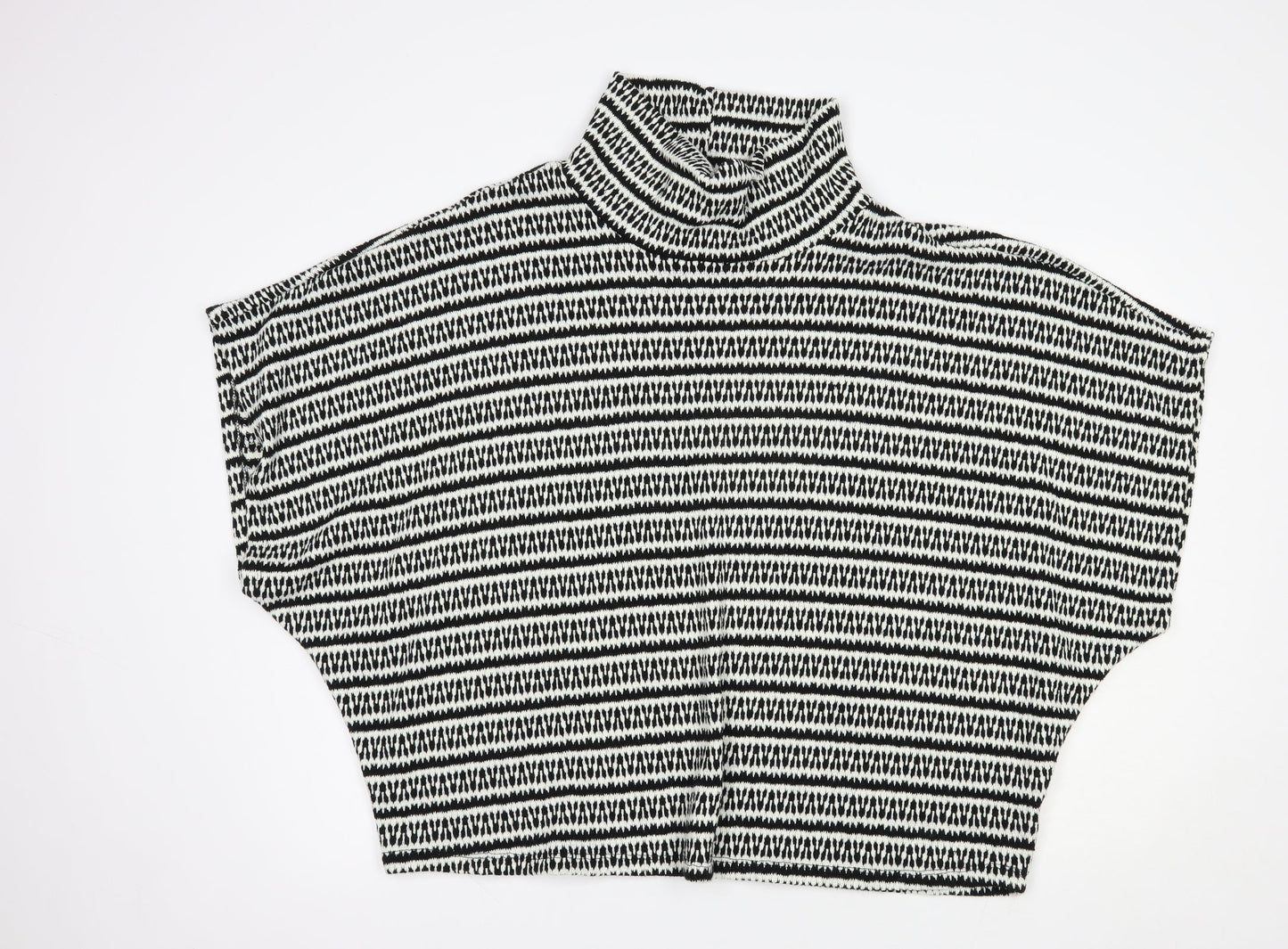 Made in Italy Womens White High Neck Geometric Acrylic Pullover Jumper Size XL