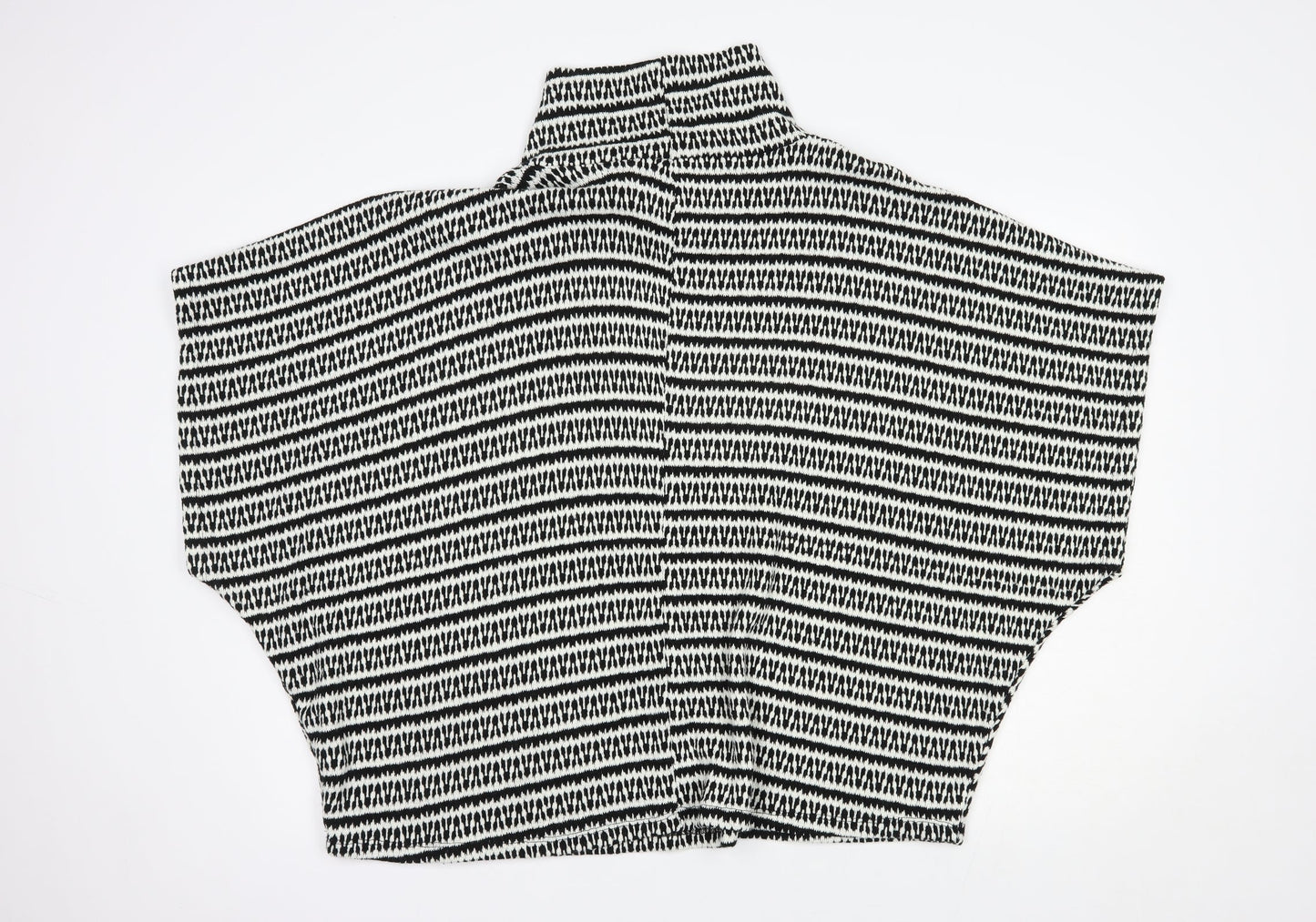 Made in Italy Womens White High Neck Geometric Acrylic Pullover Jumper Size XL