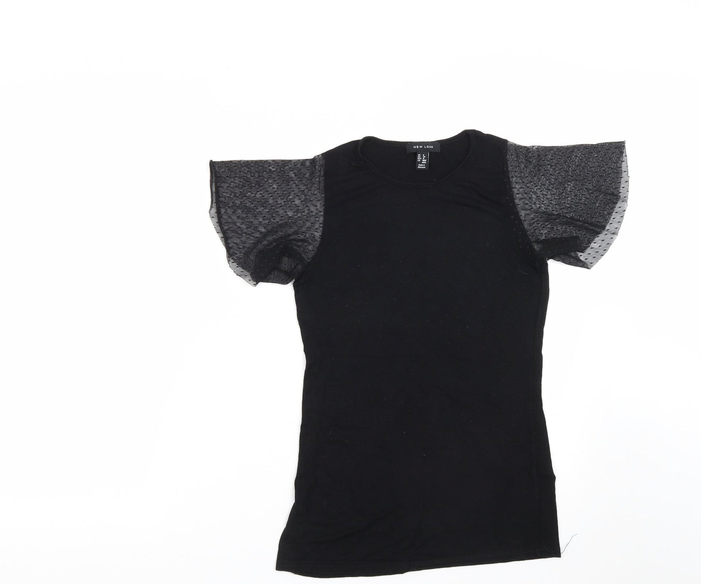 New Look Womens Black  Viscose Basic Blouse Size 8 Roll Neck