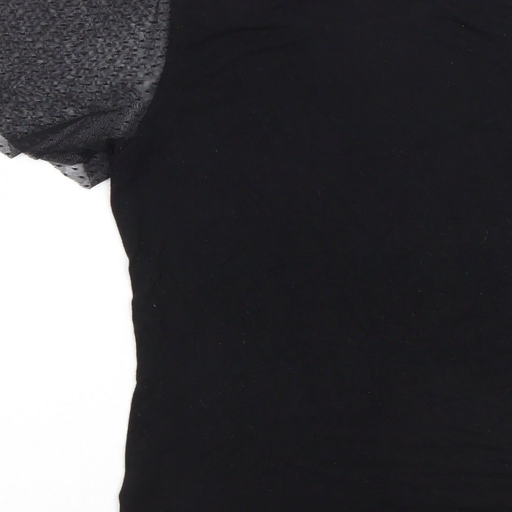 New Look Womens Black  Viscose Basic Blouse Size 8 Roll Neck