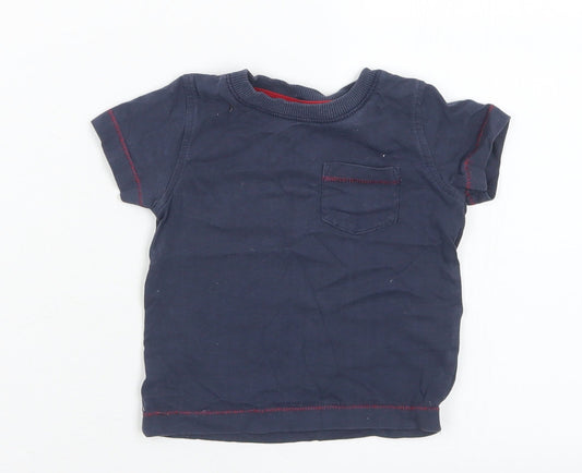 NEXT Boys Blue  Cotton Basic T-Shirt Size 3-6 Months Crew Neck