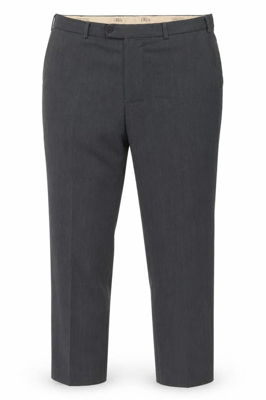 DGs Mens Grey  Polyester Trousers  Size 40 in L29 in Regular Button