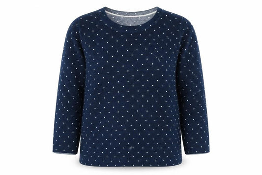 Matalan Womens Blue Crew Neck Polka Dot Acrylic Pullover Jumper Size 14