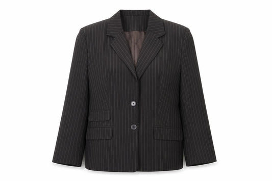 BHS Womens Brown Pinstripe Polyester Jacket Suit Jacket Size 16