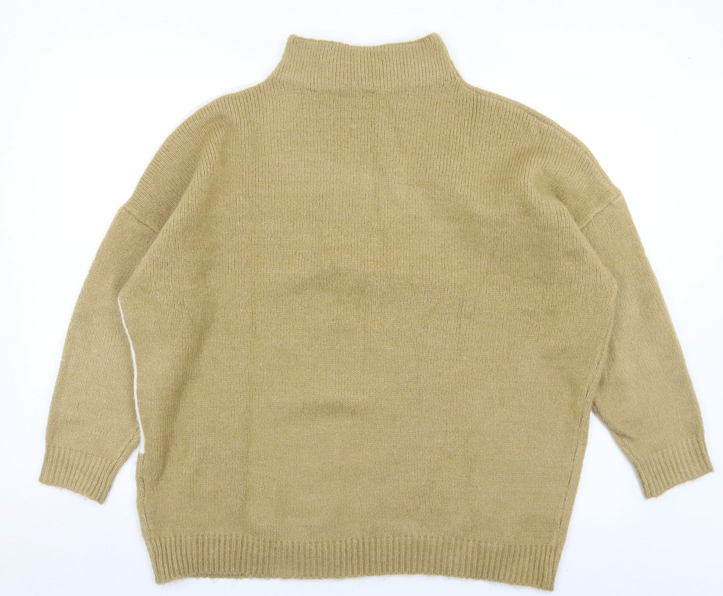 Preworn Womens Brown Mock Neck  Acrylic Pullover Jumper Size L
