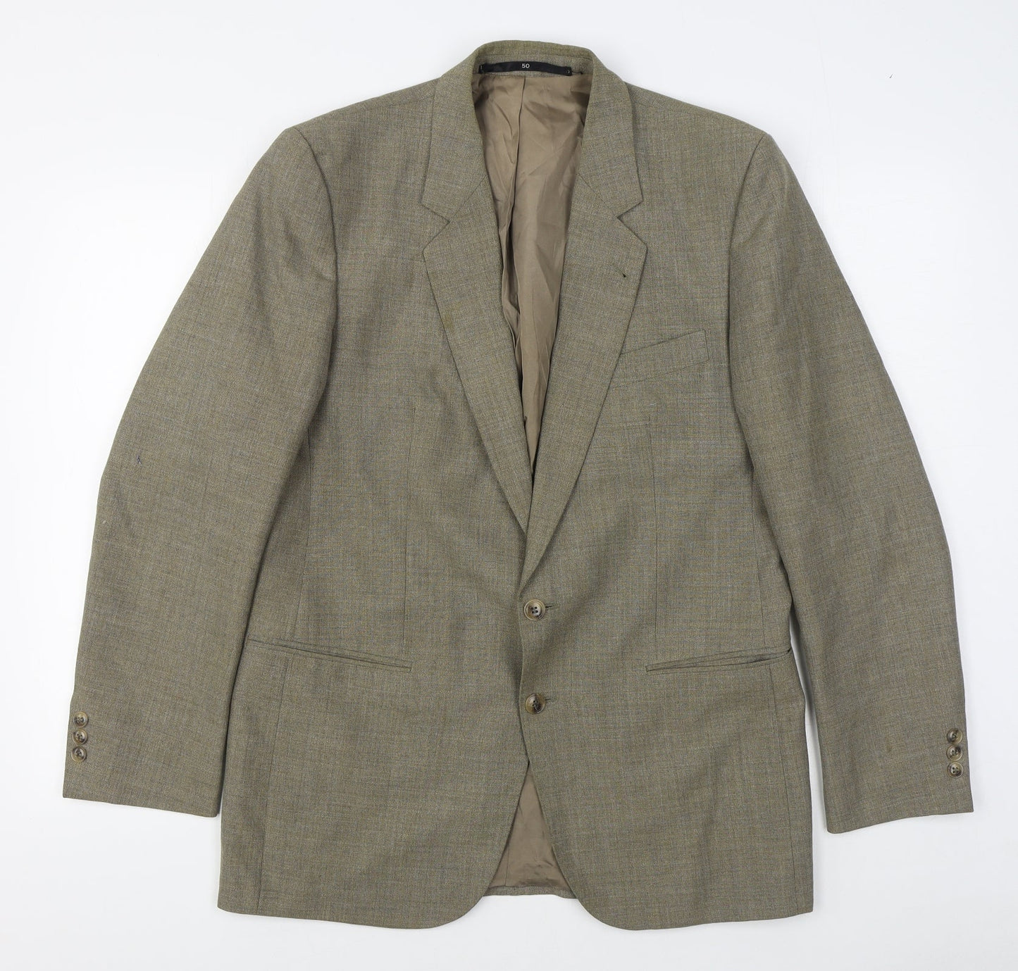Fifty Mens Beige  Polyester Jacket Suit Jacket Size 36