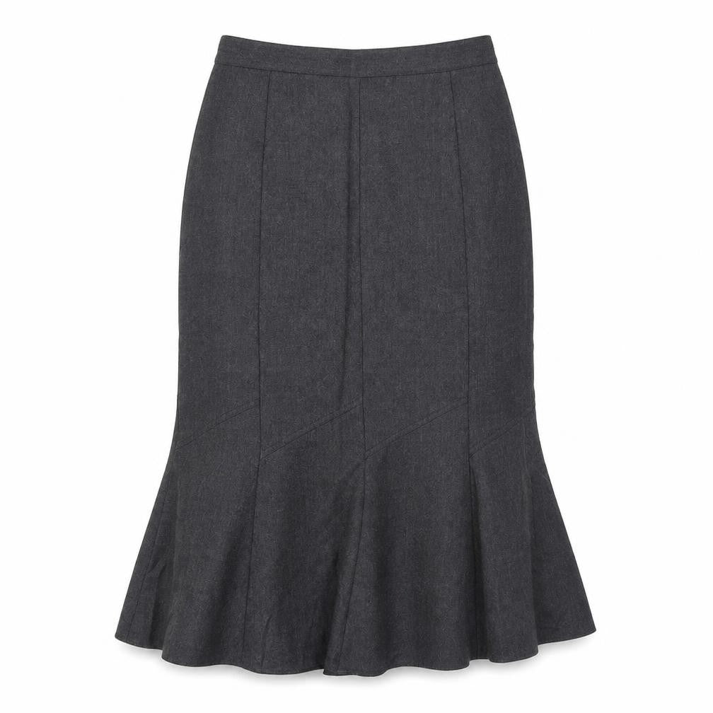 Marcona Womens Grey  Wool Trumpet Skirt Size 8   Zip