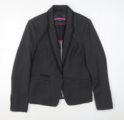 Preloved NEXT Womens Grey   Jacket Blazer Size 14  Button - Front