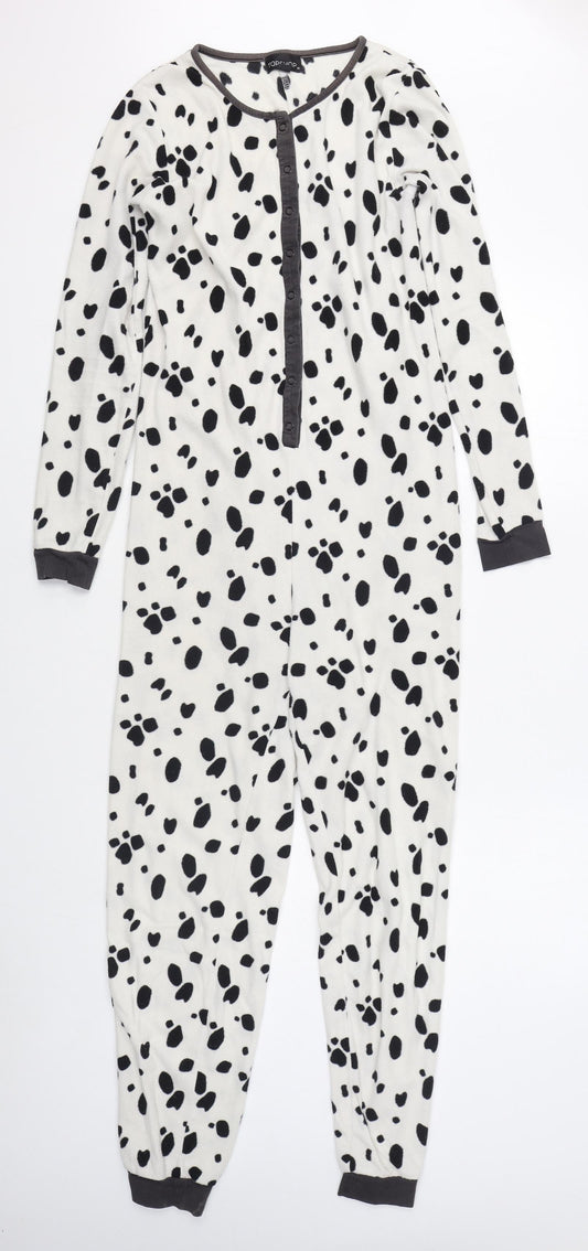 Topshop Womens White Animal Print Polyester Top One Piece Size XS  Zip