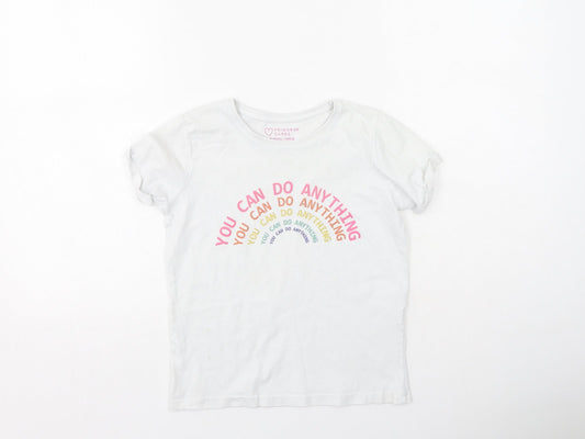 Primark Girls Multicoloured  Cotton Basic Casual Size 9-10 Years Round Neck