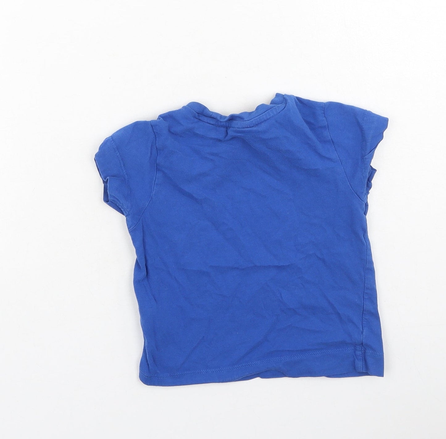 Slazenger Boys Blue  Cotton Basic Casual Size 3-4 Years Round Neck